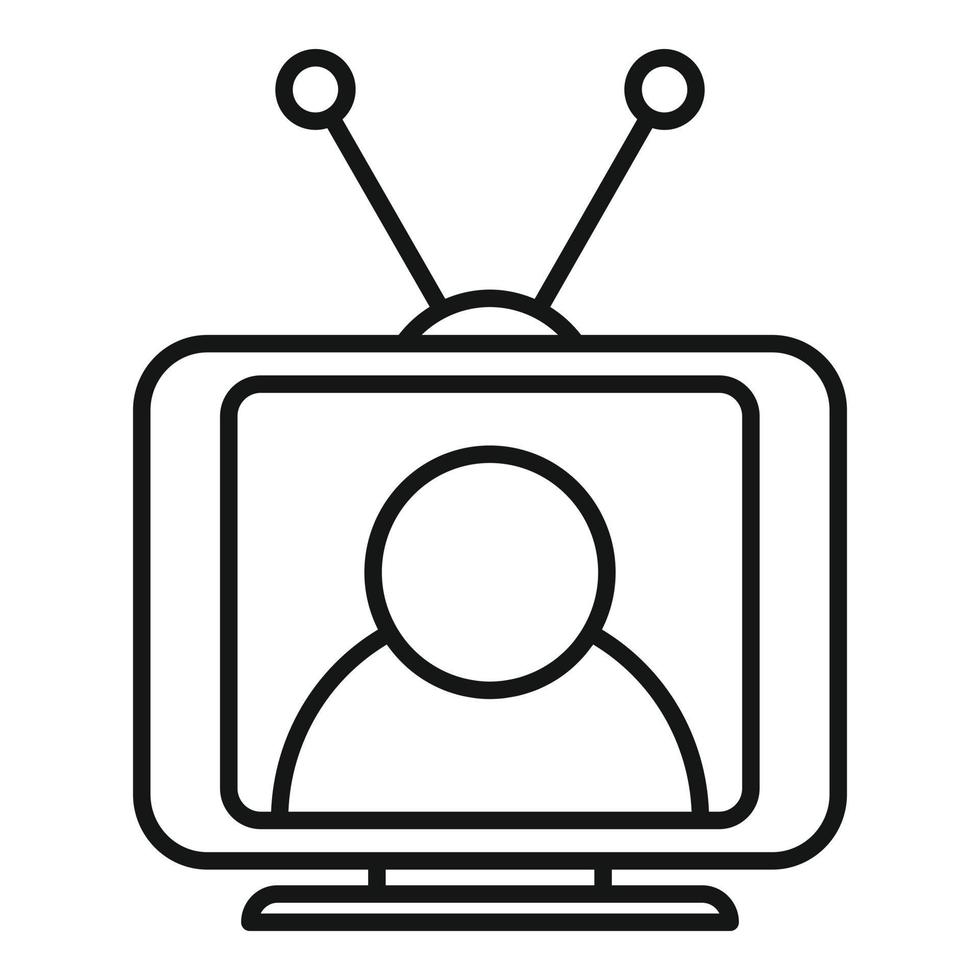 Lautsprecher-TV-Set-Symbol, Umrissstil vektor