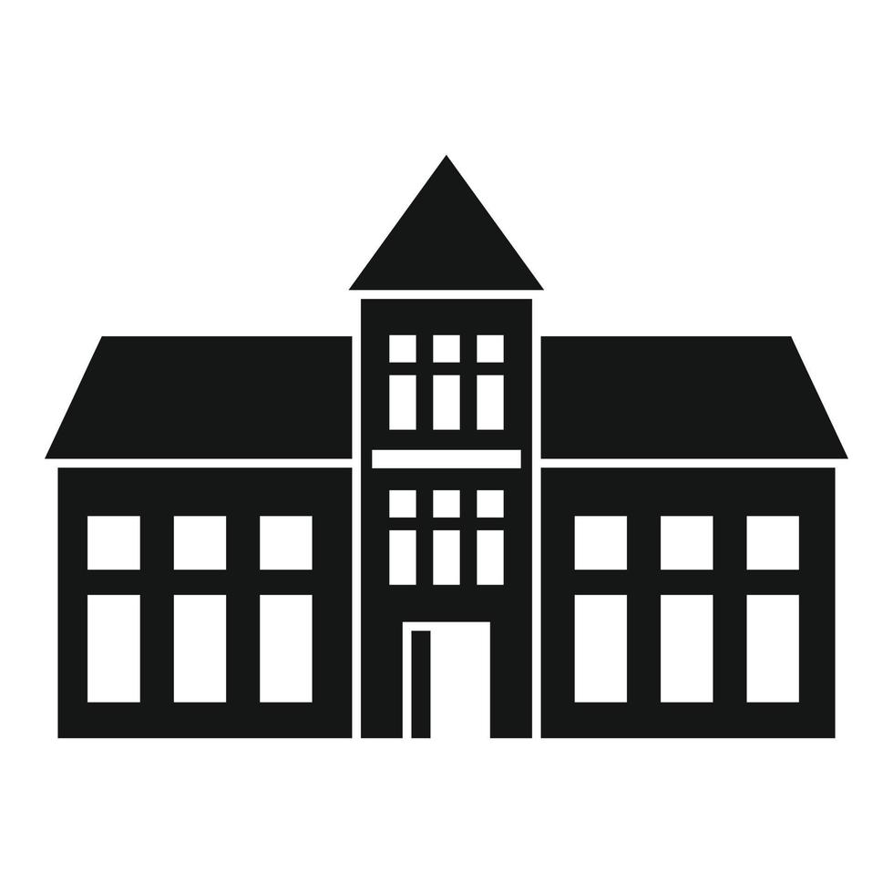 högskola byggnad ikon, enkel stil vektor