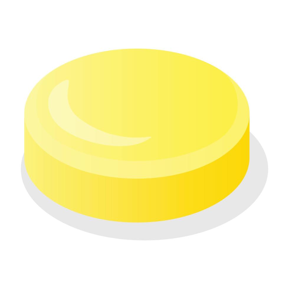 gul godis gelé ikon, isometrisk stil vektor