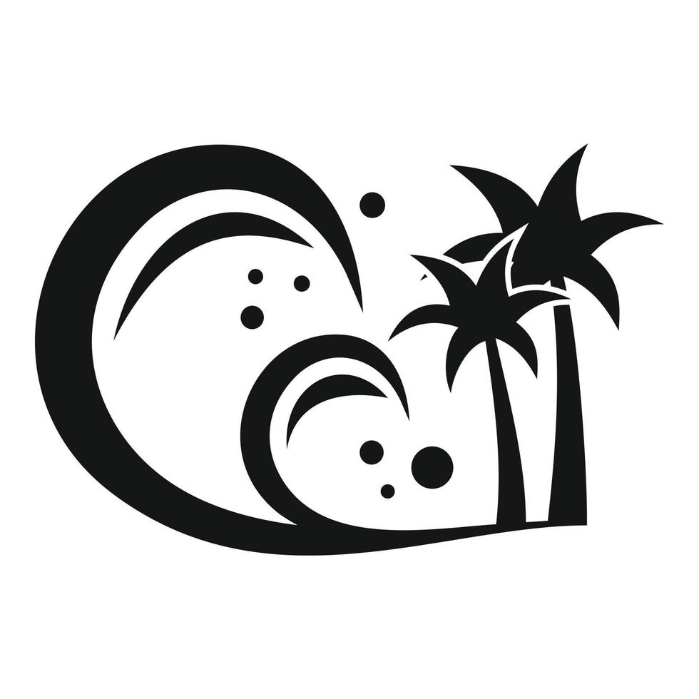 Insel-Tsunami-Symbol, einfacher Stil vektor
