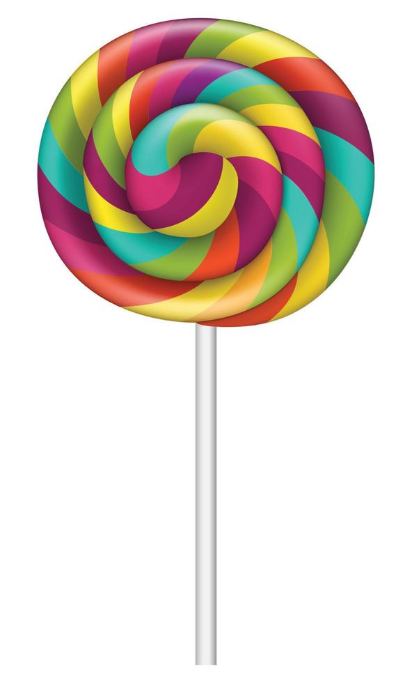 bunte Lollipop-Ikone, realistischer Stil vektor