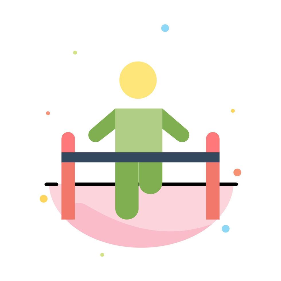 övning Gym gymnastiska hälsa man abstrakt platt Färg ikon mall vektor