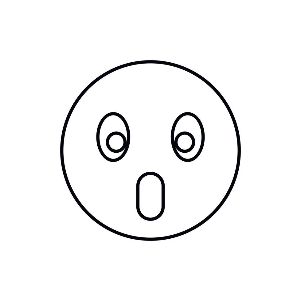 verängstigtes Emoticon mit offenem Mund-Symbol vektor