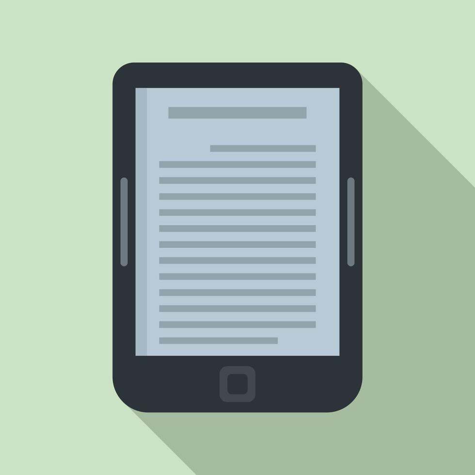 E-Book-Reader-Symbol, flacher Stil vektor