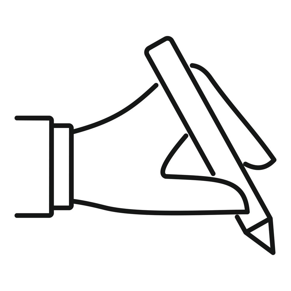 Symbol für die biometrische Authentifizierung des Stifts, Umrissstil vektor