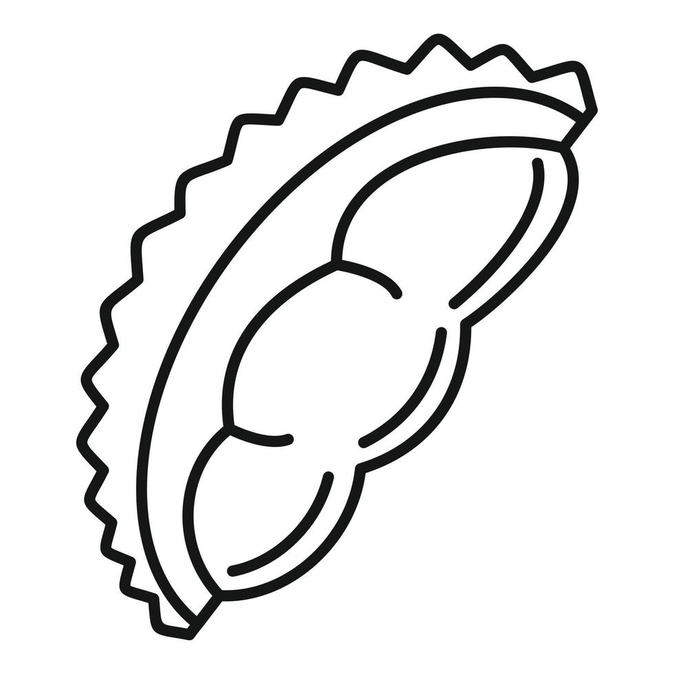 Frisches Durian-Stück-Symbol, Umrissstil vektor