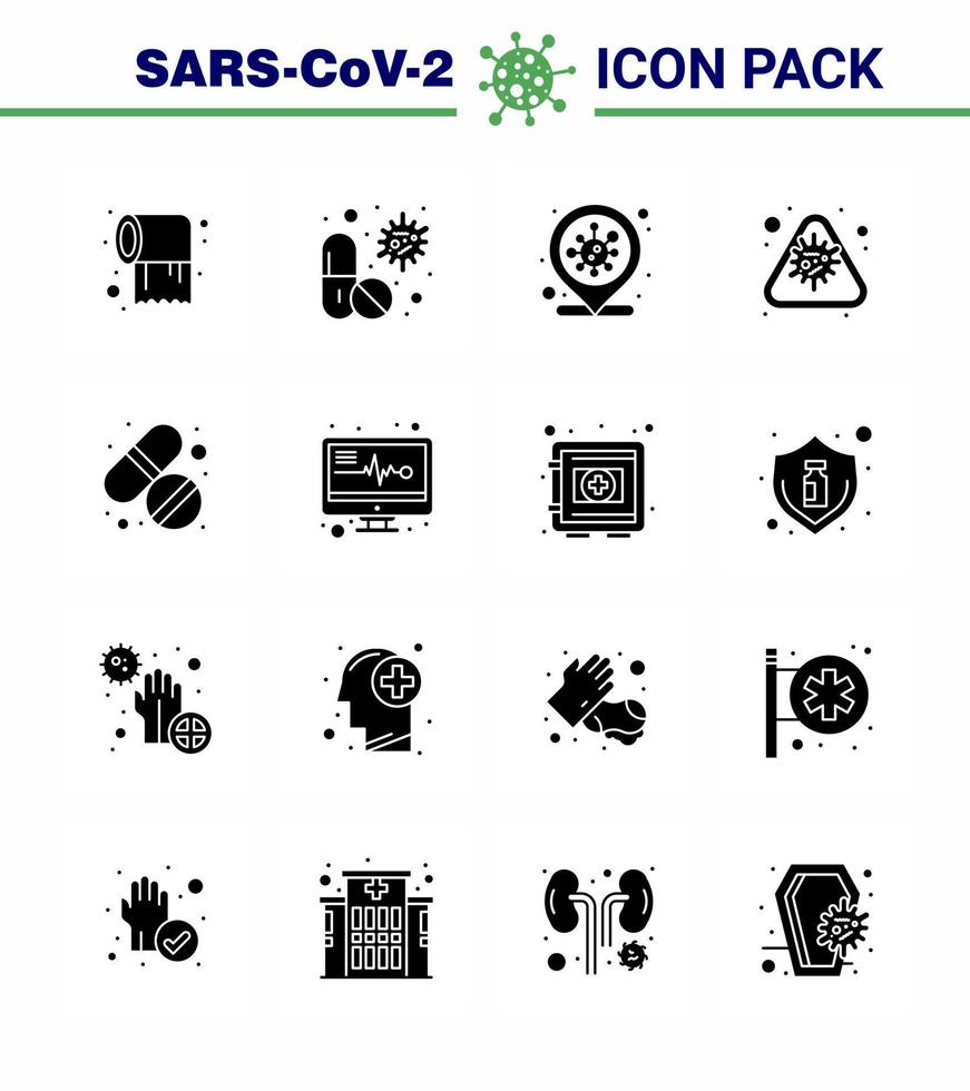 korona virus förebyggande covid19 tips till undvika skada 16 fast glyf svart ikon för presentation epidemi korona piller varna covid viral coronavirus 2019 nov sjukdom vektor design element
