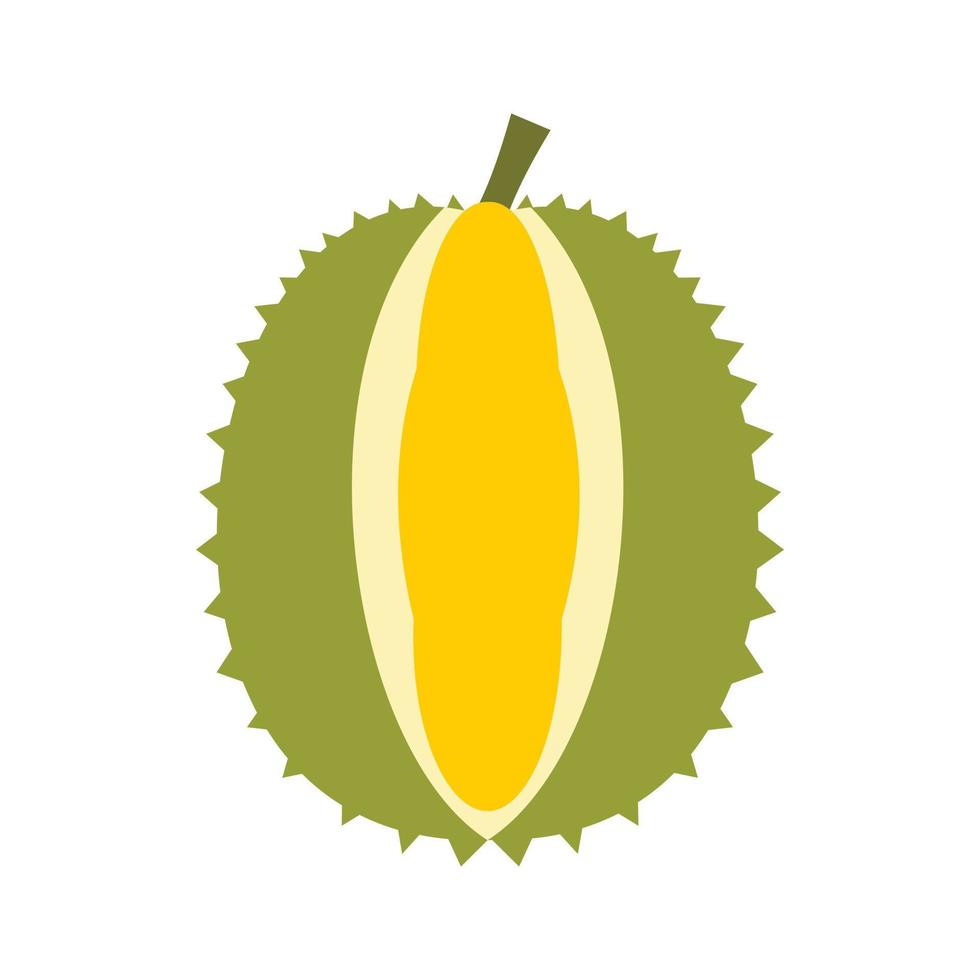 Durian-Frucht-Symbol, flacher Stil vektor