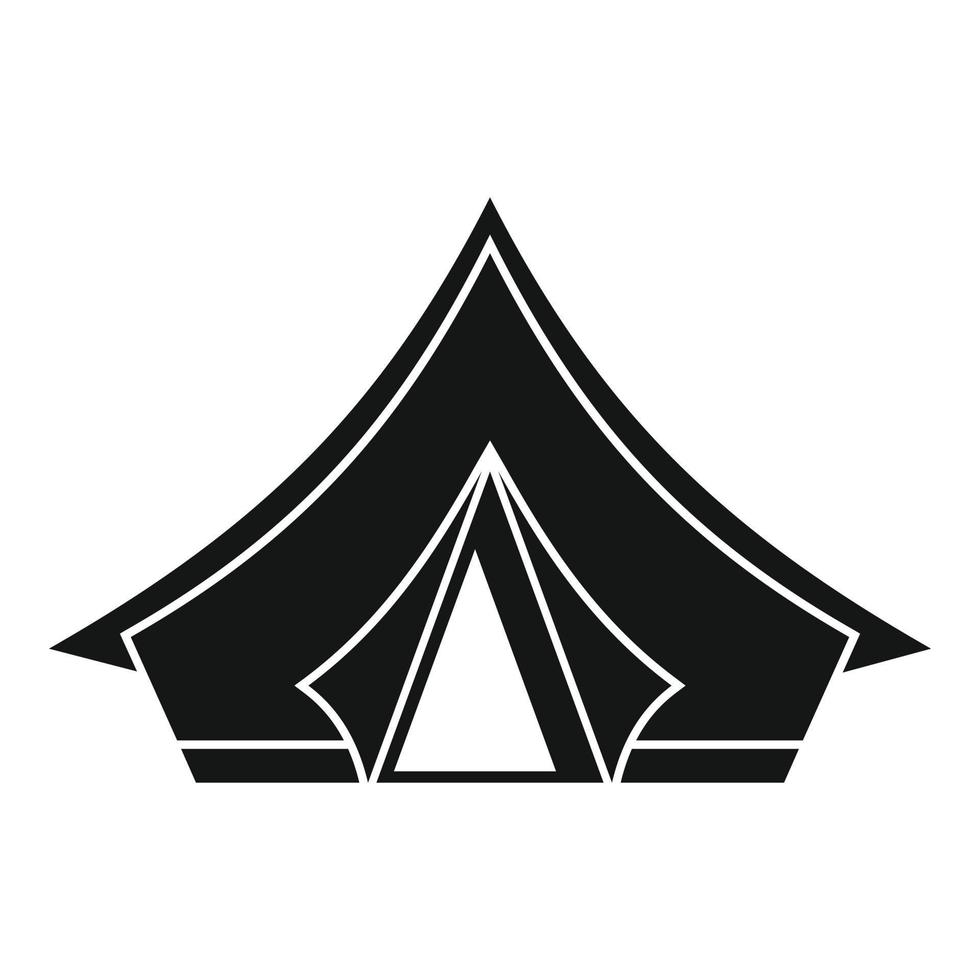 läger tält ikon, enkel stil vektor