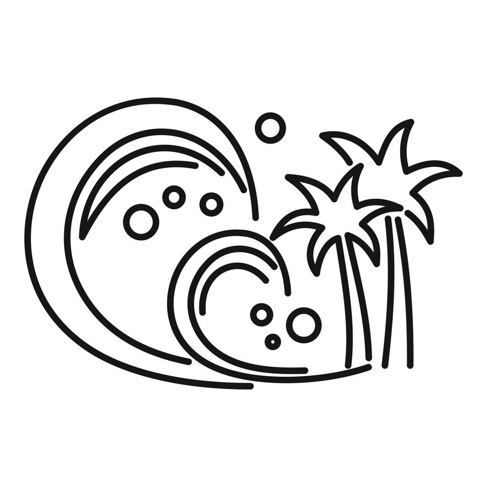seismisches Tsunami-Symbol, Umrissstil vektor