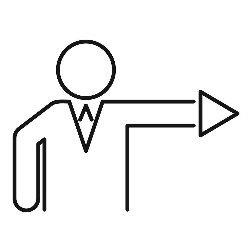 företag företags- riktning ikon, översikt stil vektor
