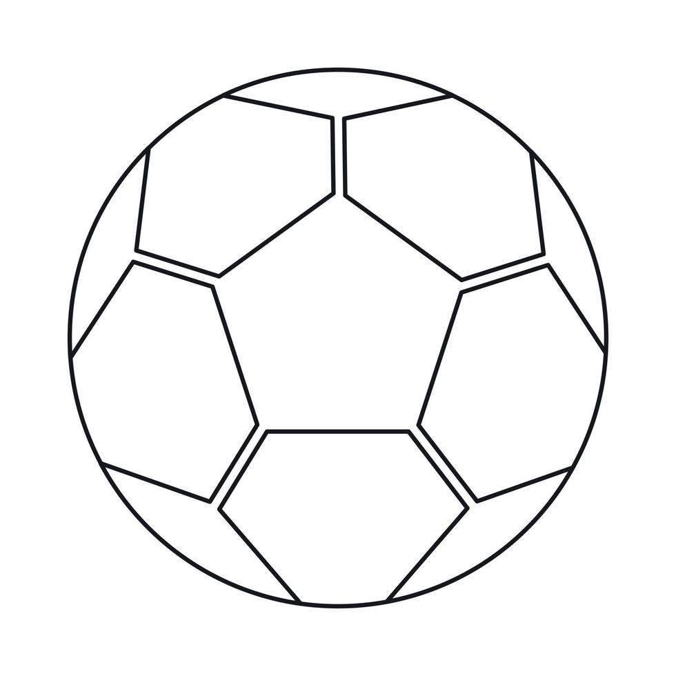 fotboll boll ikon, översikt stil vektor