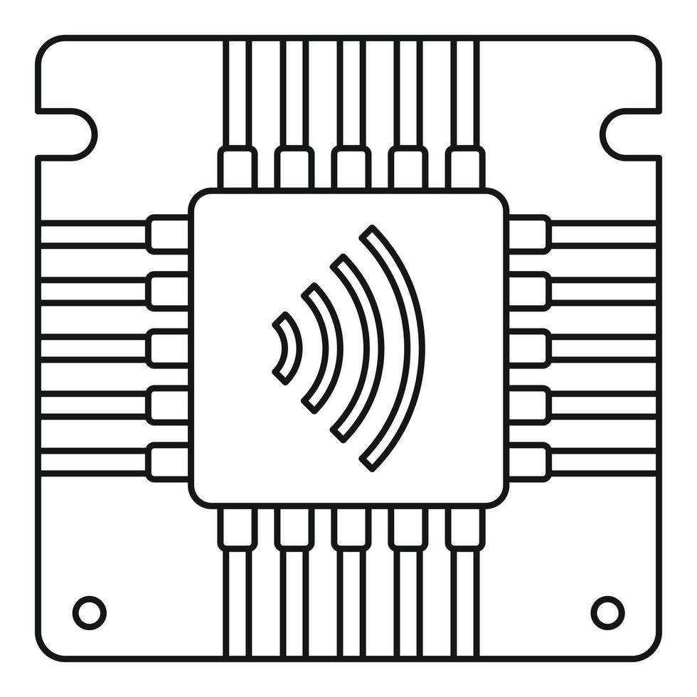 NFC-Chip-Symbol, Umrissstil vektor