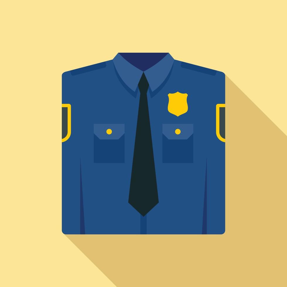 Polizeiuniform-Symbol, flacher Stil vektor