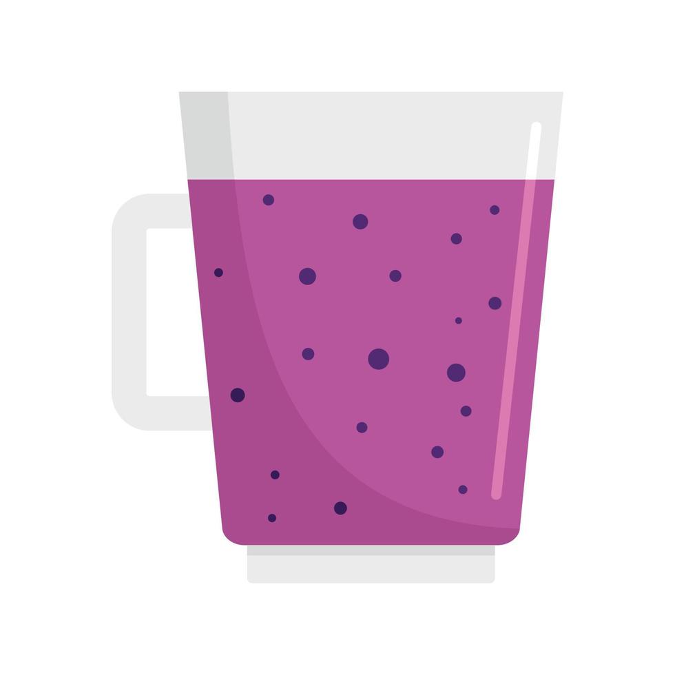 Blaubeer-Smoothie-Symbol, flacher Stil vektor