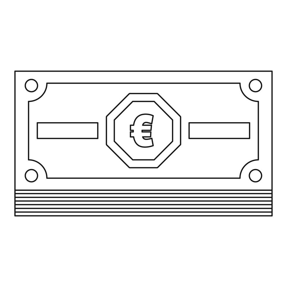 Euro-Bargeld-Symbol, Umrissstil. vektor
