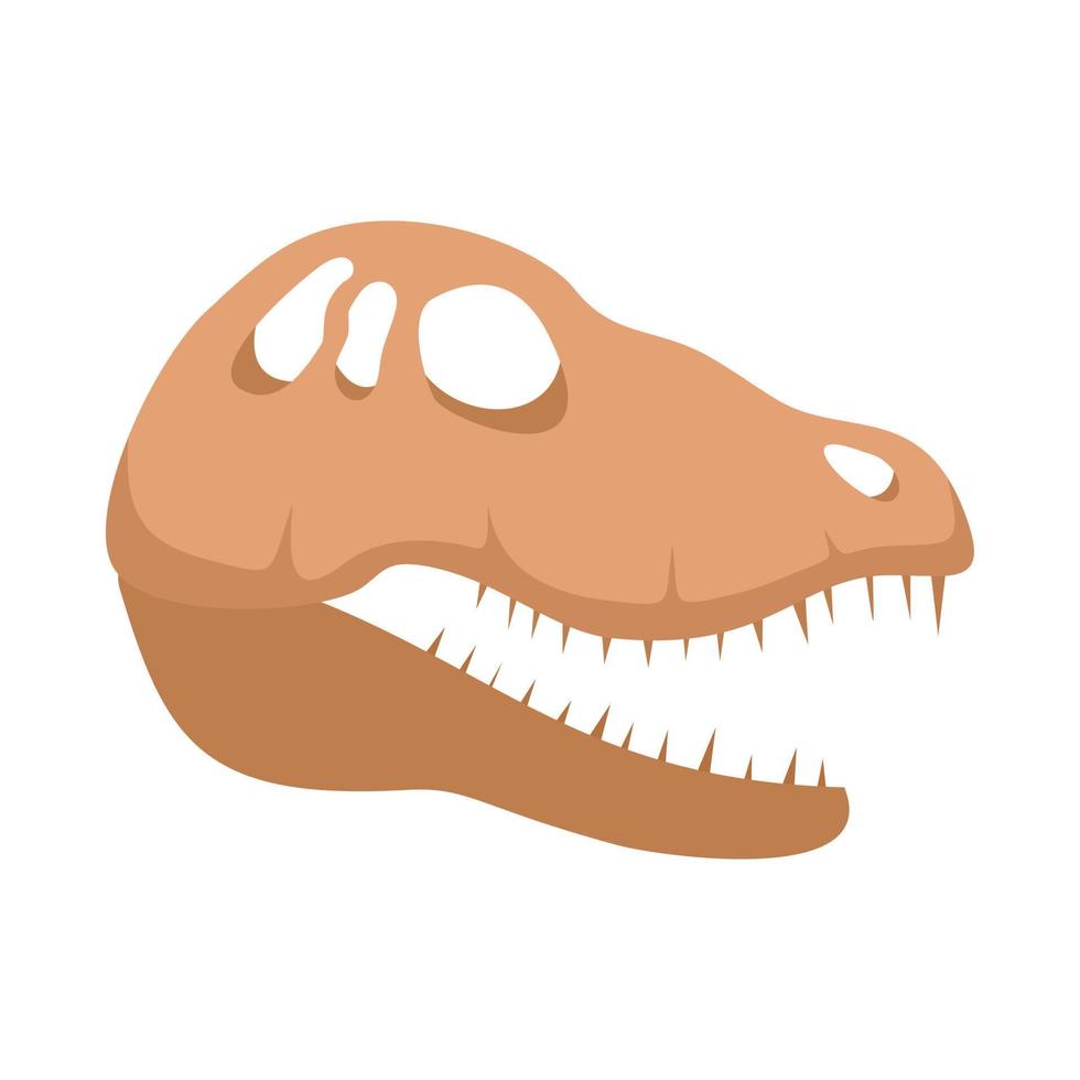dinosaurie skalle huvud ikon, platt stil vektor