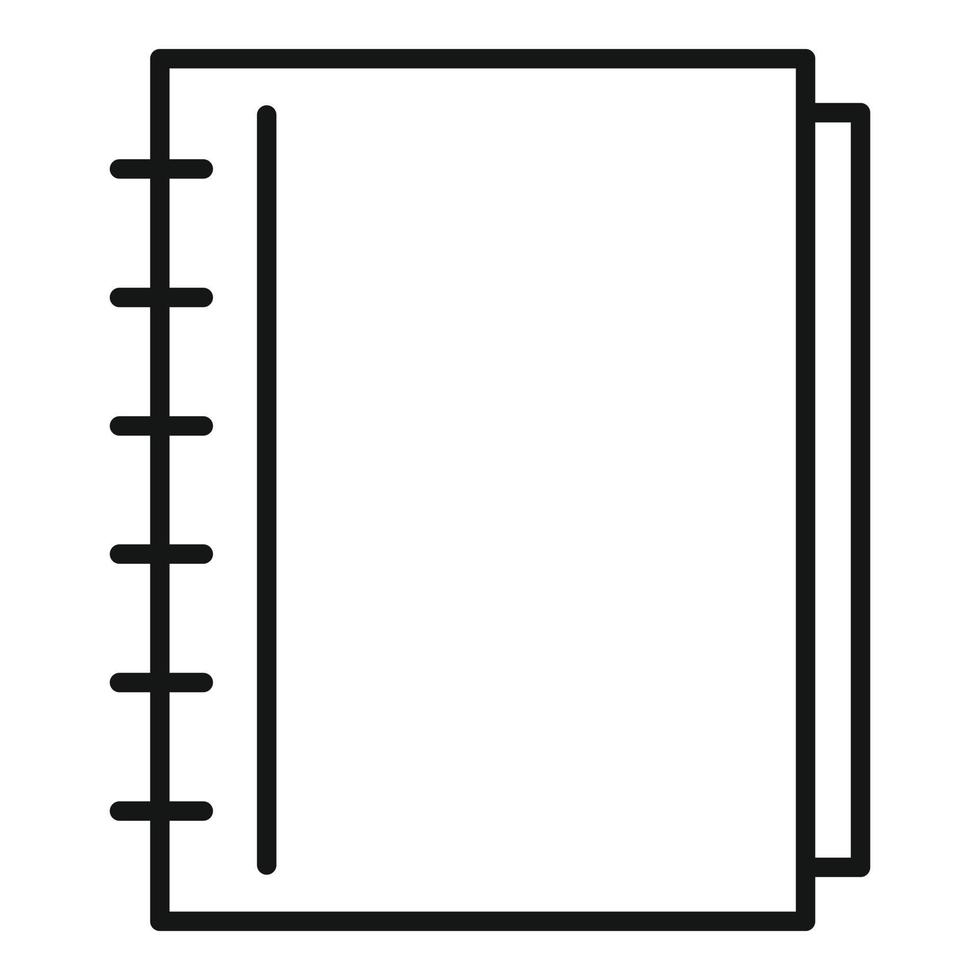 anteckningsbok katalog ikon, översikt stil vektor
