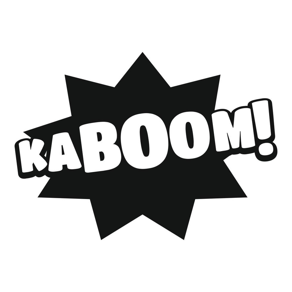 Comic-Boom-Kaboom-Ikone, einfacher schwarzer Stil vektor