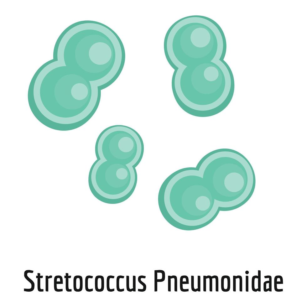 stretokocker pneumonidae ikon, tecknad serie stil. vektor