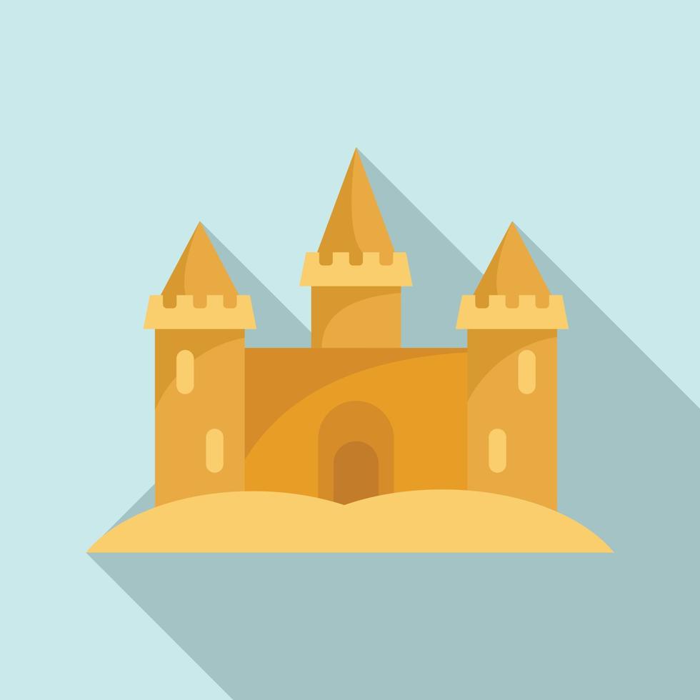 miniatyr- sand slott ikon, platt stil vektor