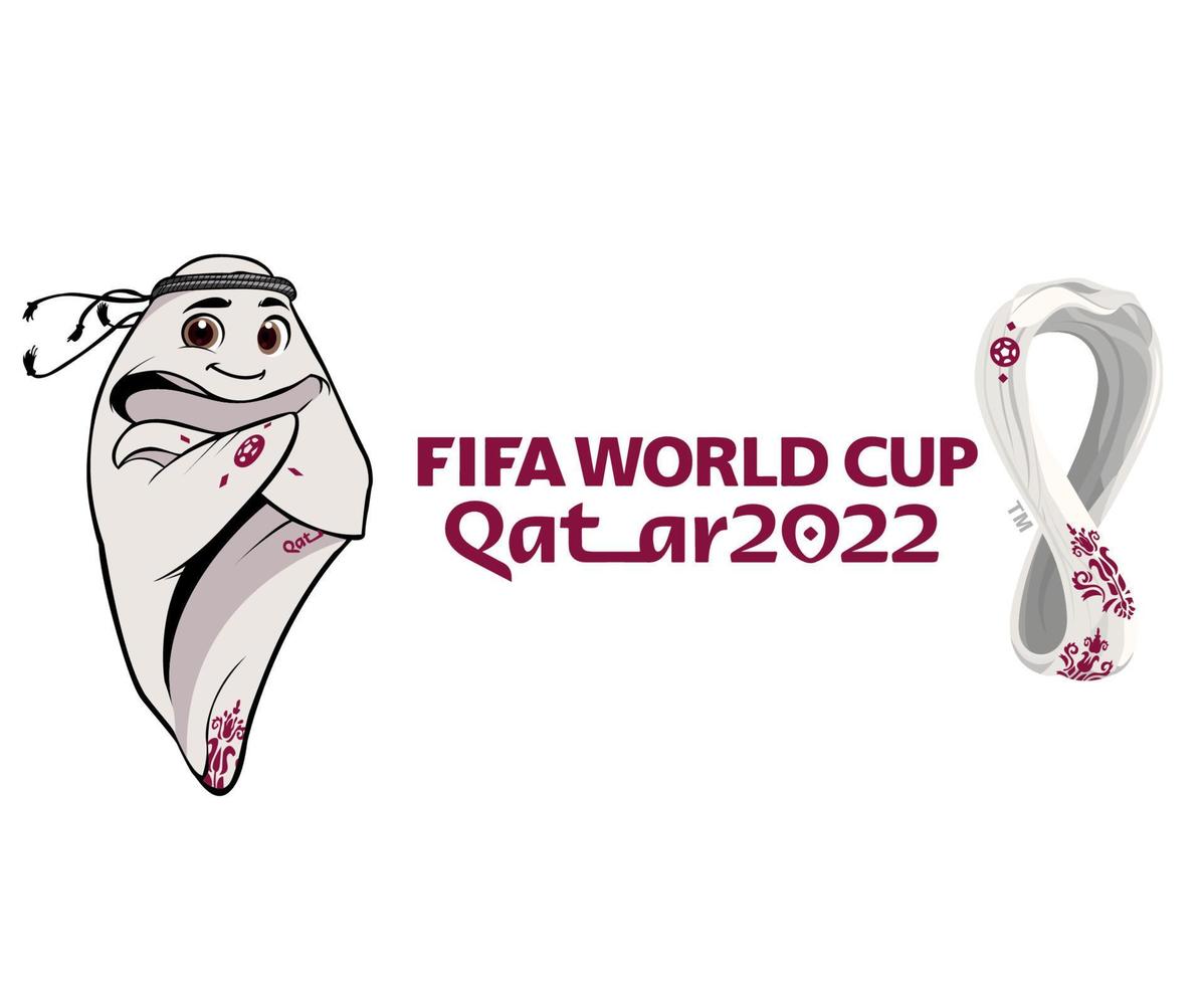 maskottchen fifa weltmeisterschaft katar 2022 mit offiziellem logo symbol mondial design vektor abstrakte illustration