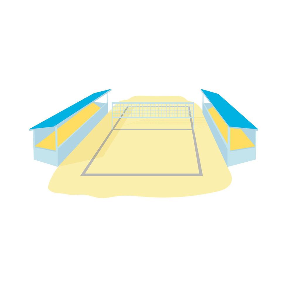 stadion för volleyboll ikon, tecknad serie stil vektor