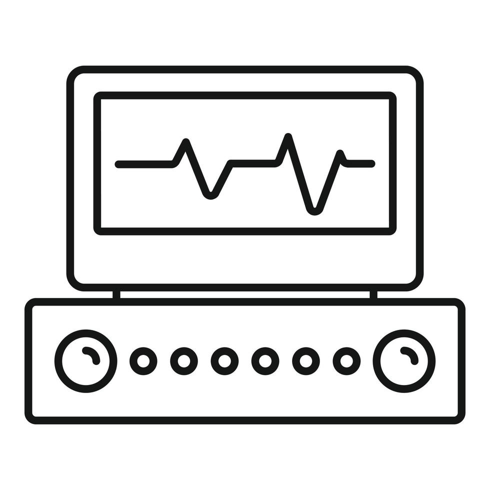 elektrokardiogram ikon, översikt stil vektor