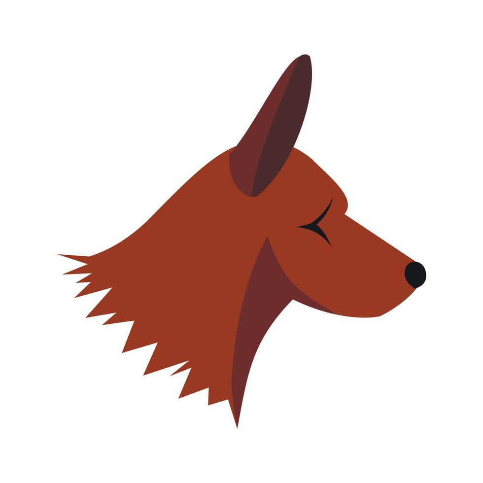 Collie-Hund-Symbol, flacher Stil vektor