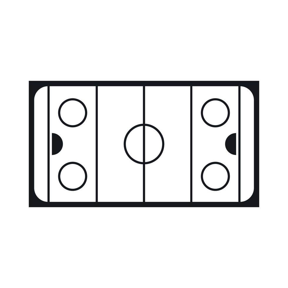 Eishockey-Eisbahn-Ikone, einfacher Stil vektor