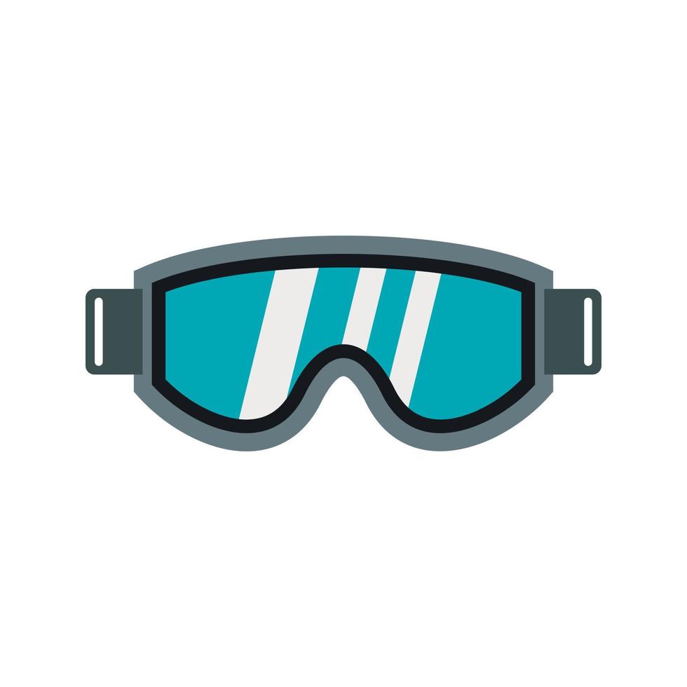 glasögon för åka snowboard ikon, platt stil vektor