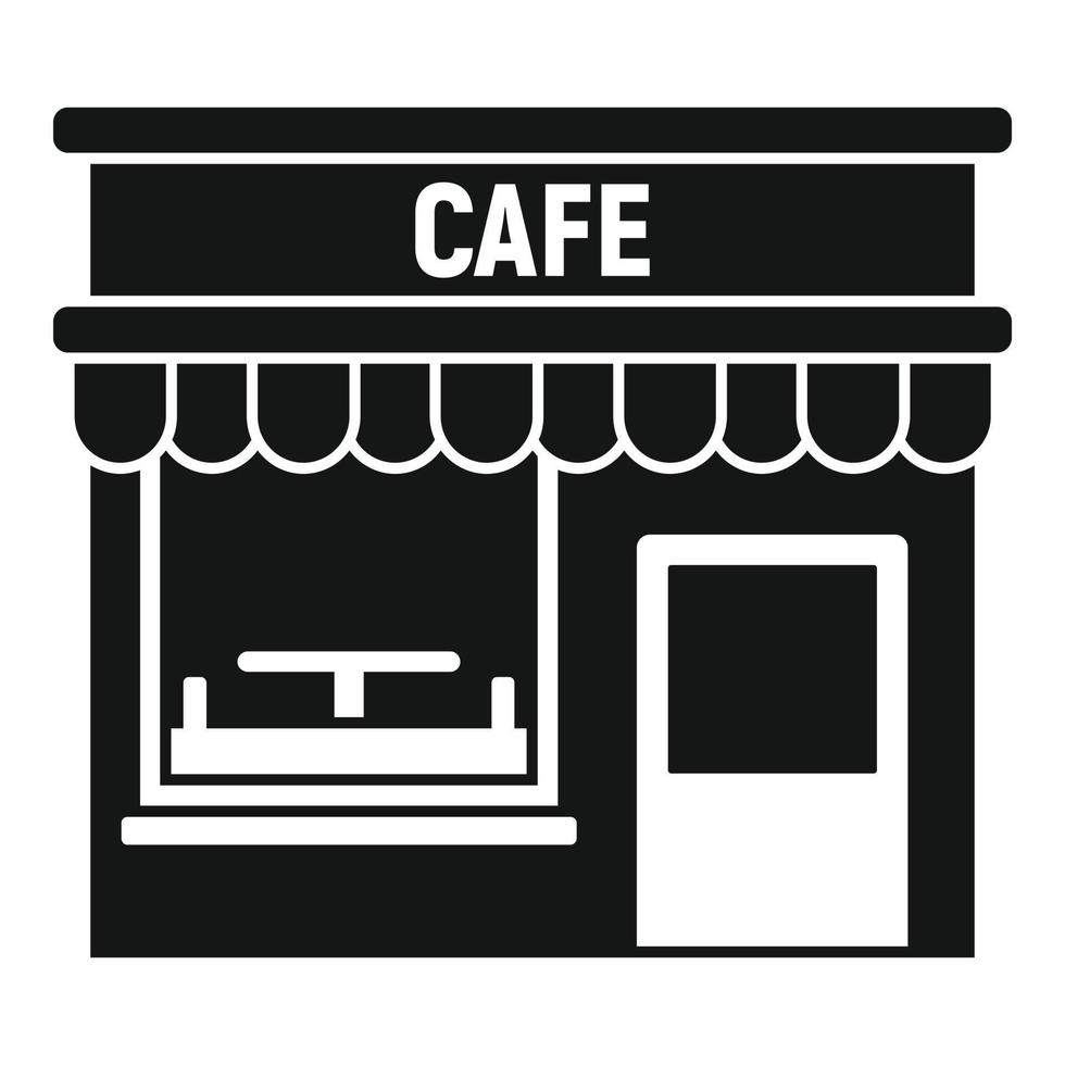 Kafé gata affär ikon, enkel stil vektor