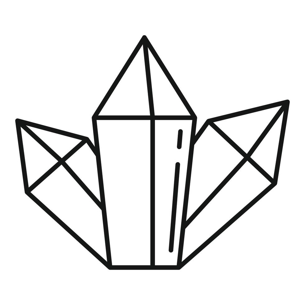 magi kristall ikon, översikt stil vektor