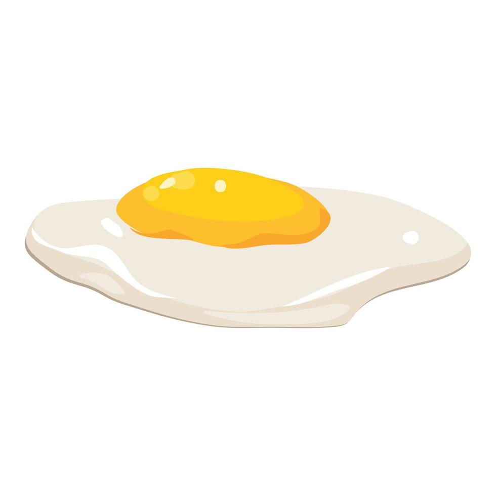 friterad ägg ikon, tecknad serie stil vektor