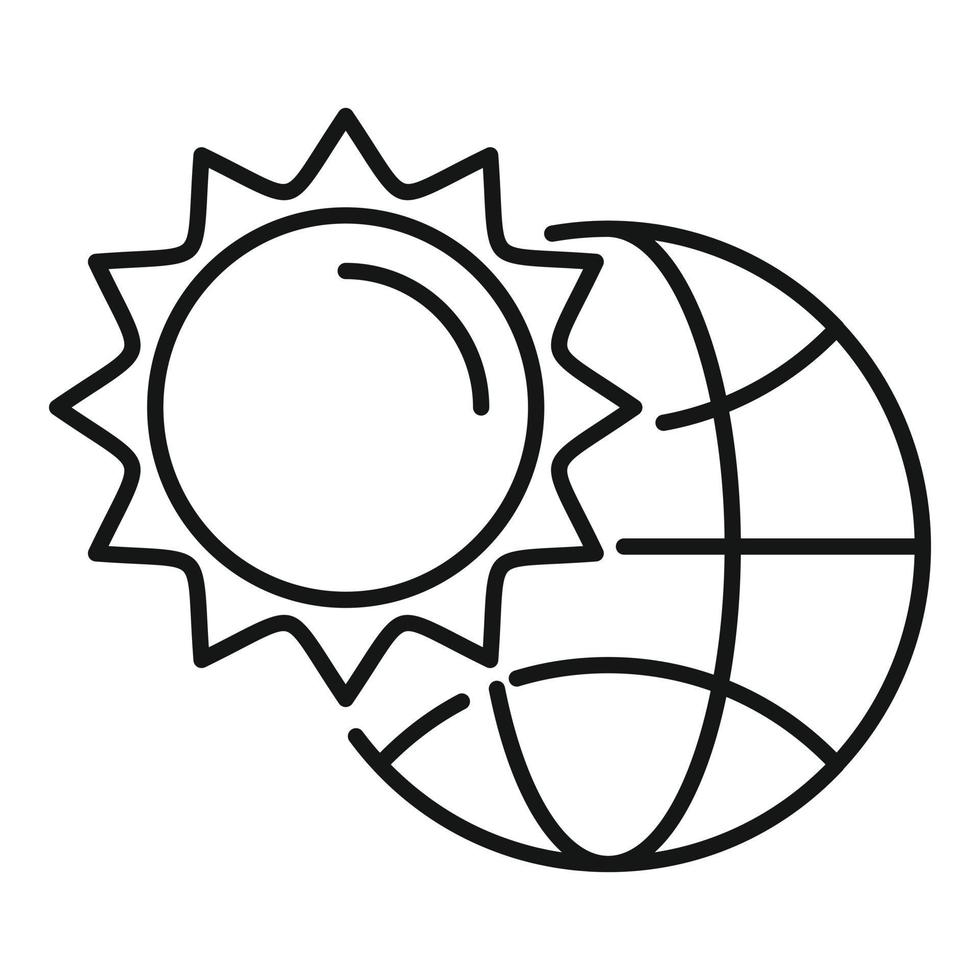 Symbol für warme globale Temperatur, Umrissstil vektor