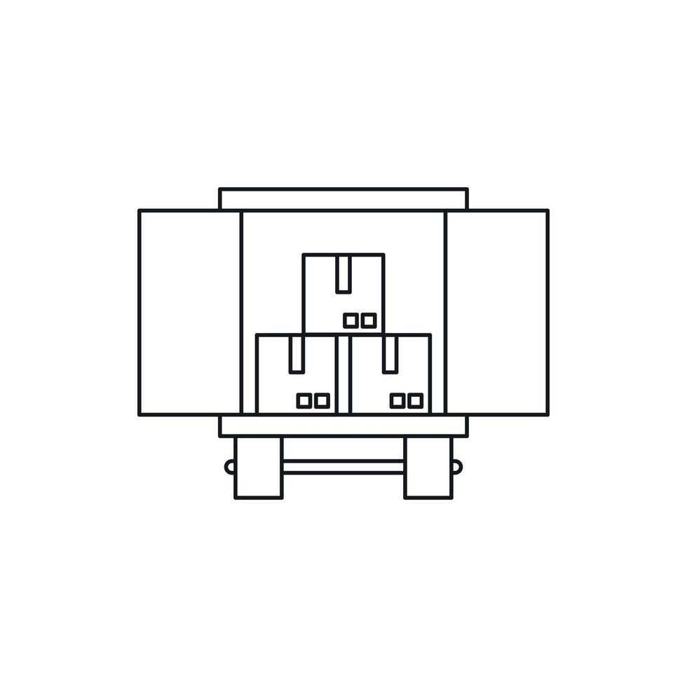 Lastwagen mit Ladesymbol, Umrissstil vektor