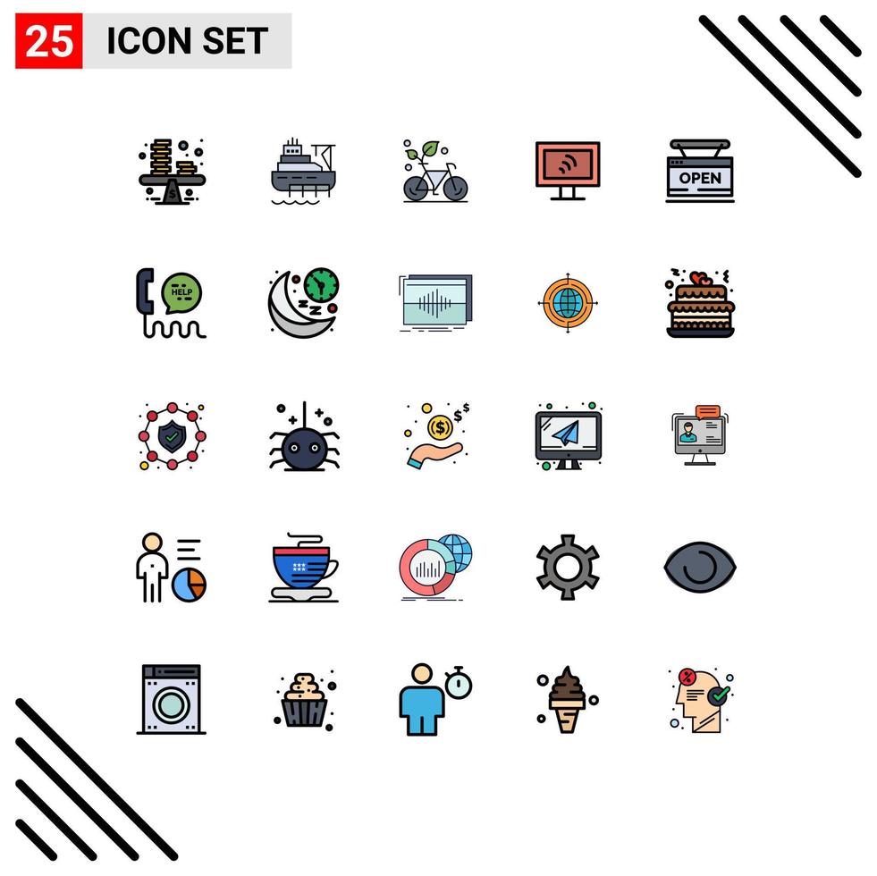 uppsättning av 25 modern ui ikoner symboler tecken för öppen wiFi konstruktion dator växt redigerbar vektor design element
