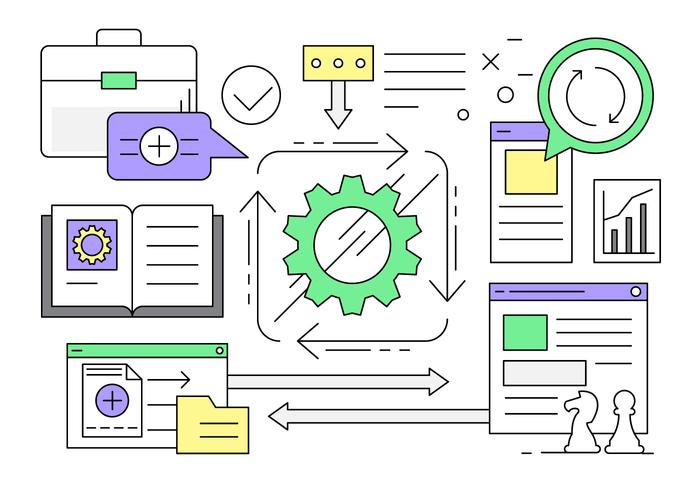Gratis Linear Business och Workflow Elements vektor
