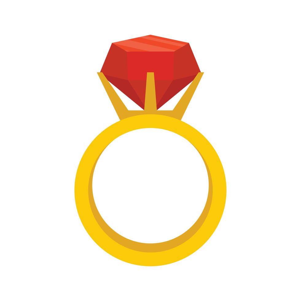 Edelstein-Ring-Symbol, flacher Stil vektor