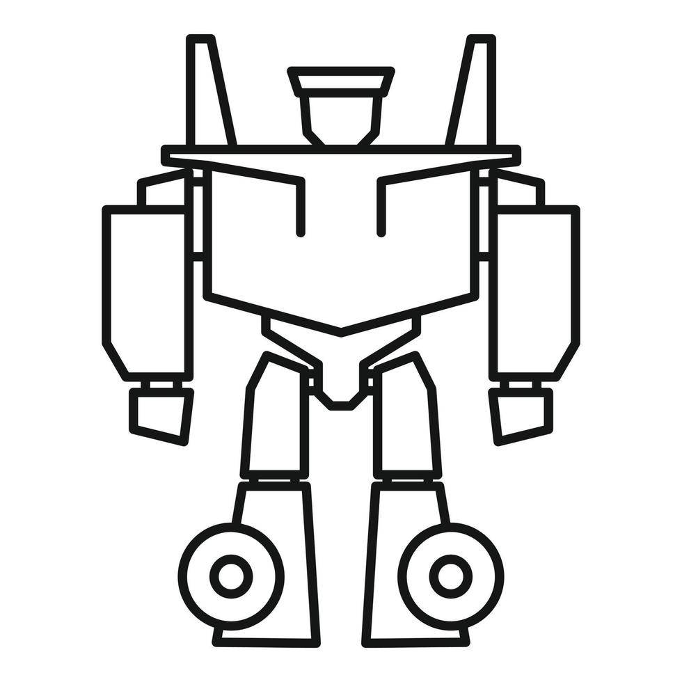 spel robot transformator ikon, översikt stil vektor