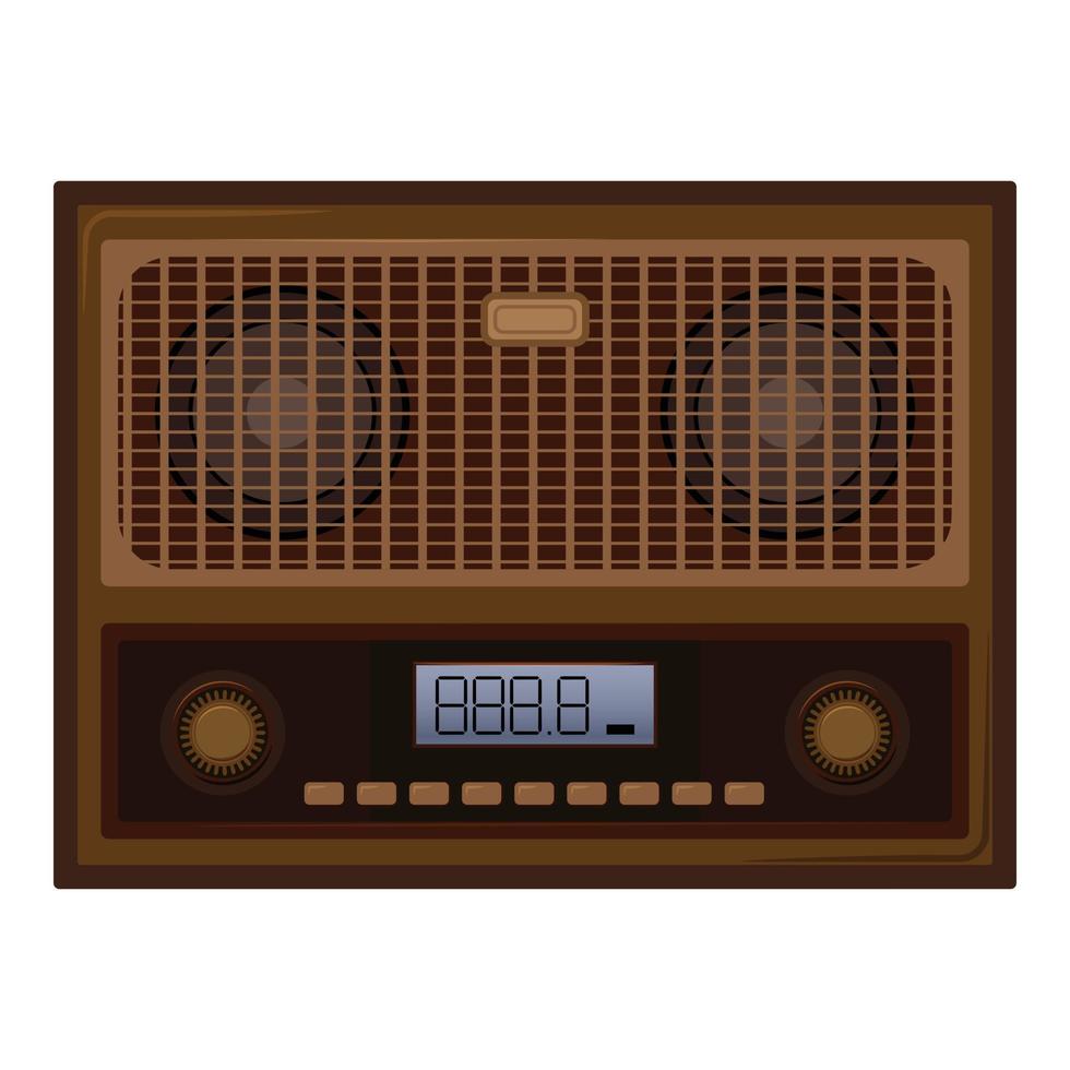 gammal årgång radio ikon, tecknad serie stil vektor