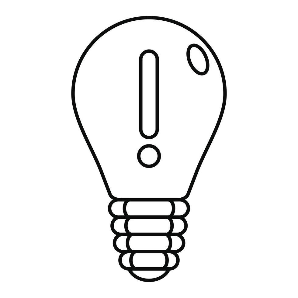innovation aning Glödlampa ikon, översikt stil vektor