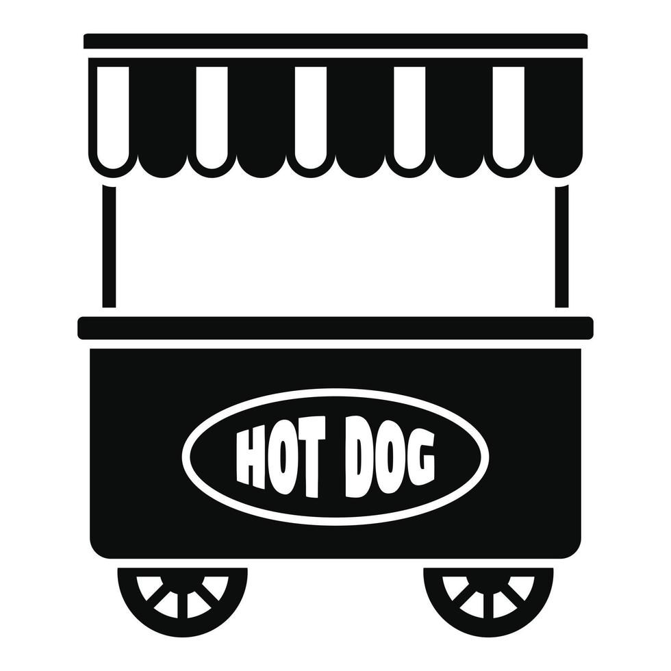 Straßenwagen-Hot-Dog-Symbol, einfacher Stil vektor