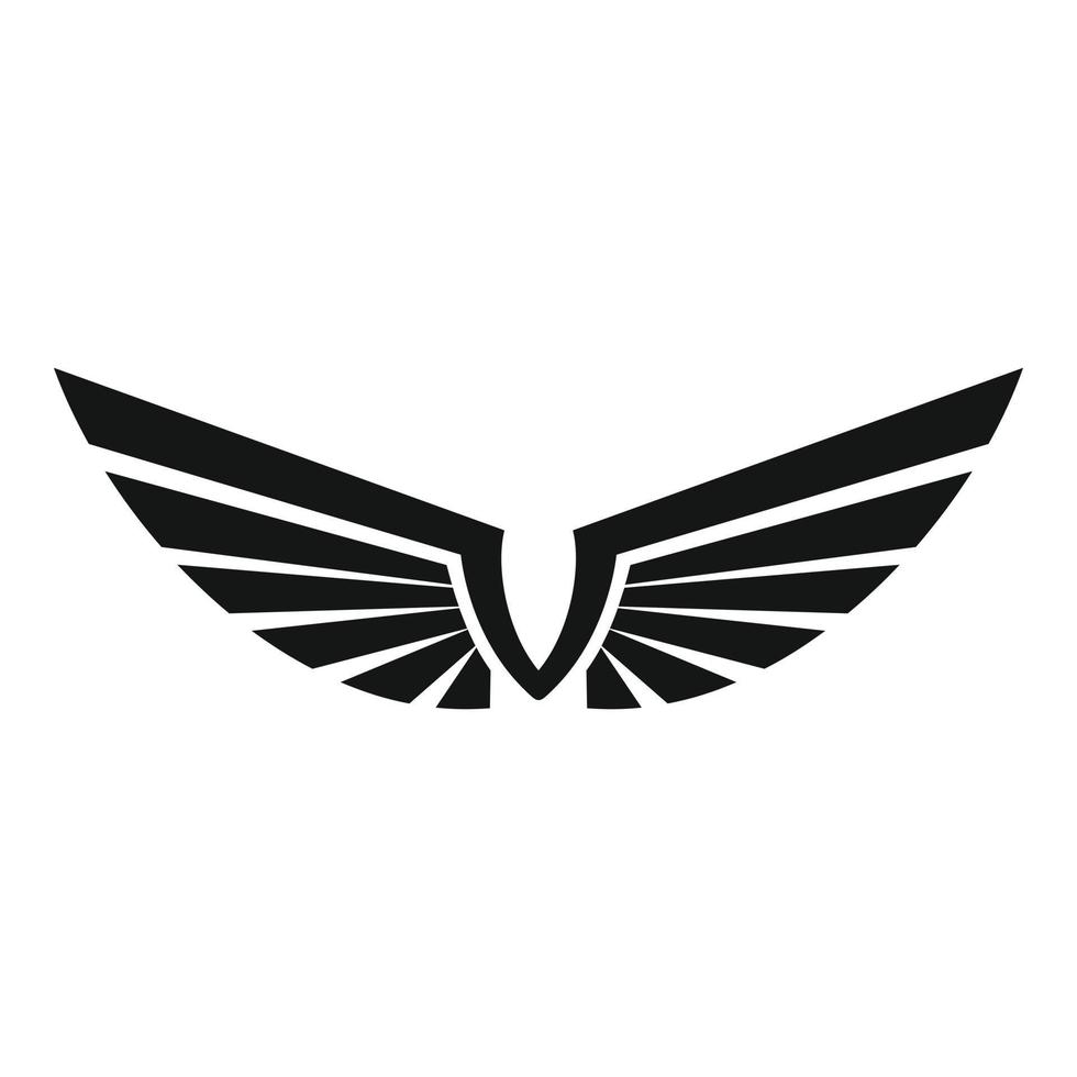 emblem vingar ikon, enkel stil vektor