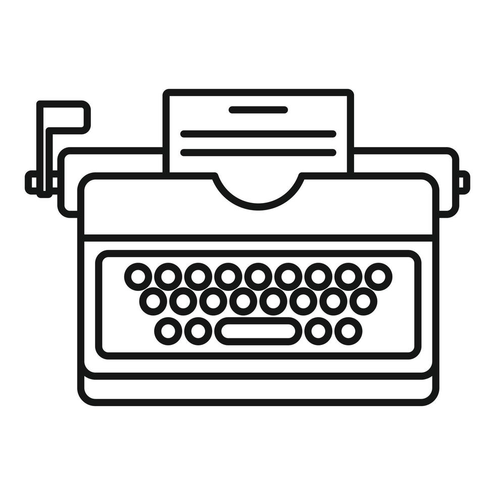 skrivmaskin ikon, översikt stil vektor