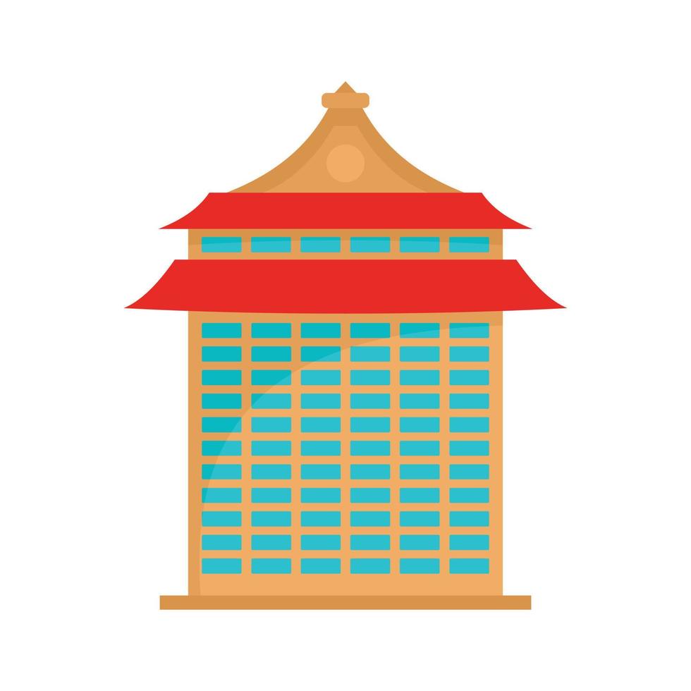 Taipei-Gebäude-Ikone, flacher Stil vektor