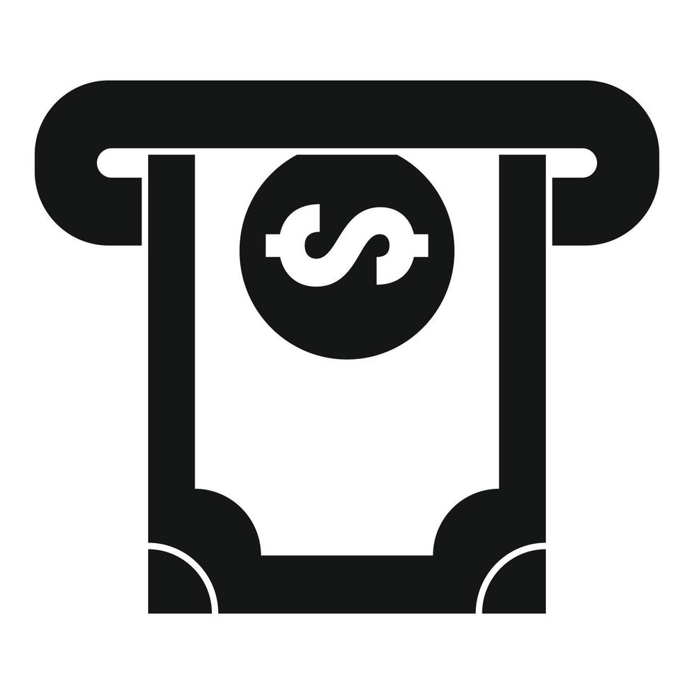 Bankomat kontanter pengar ikon, enkel stil vektor