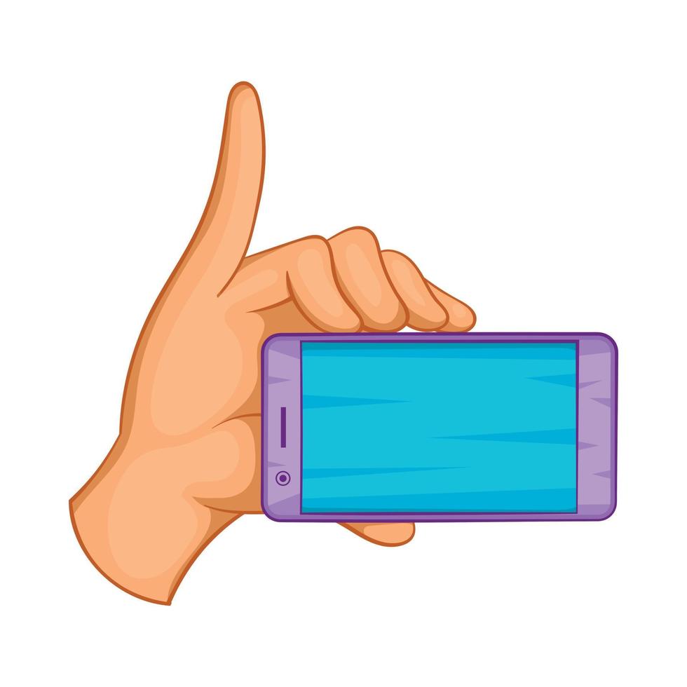 Smartphone in der Hand-Symbol, Cartoon-Stil vektor