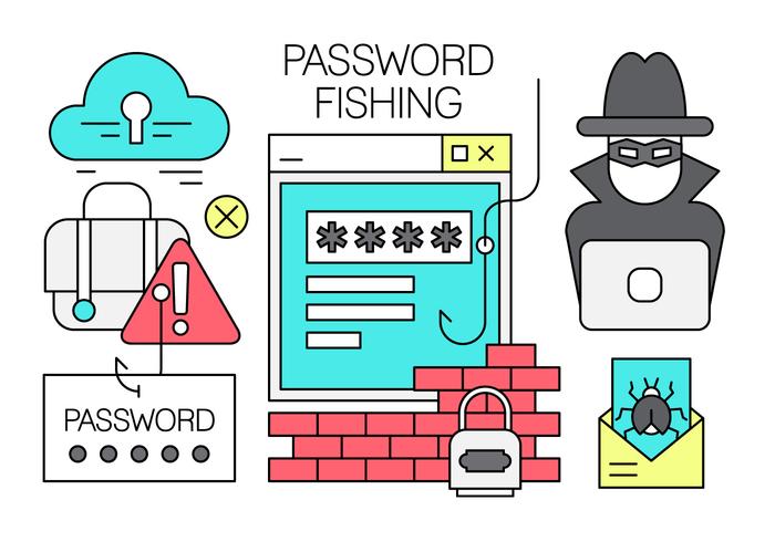 Freies Linear Passwort Hacking Vector Element