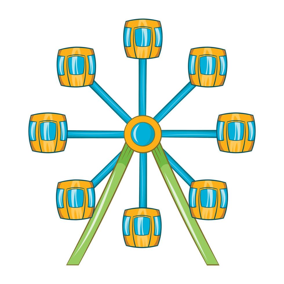 ferris hjul ikon, tecknad serie stil vektor